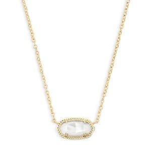 Elisa Gold Pendant Necklace in Ivory Mother-of-Pearl